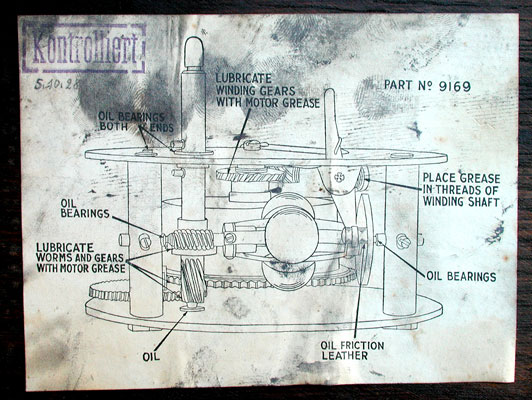 Die Anleitung zum Ölen des Federmotors / How and where to get oil in phonograph-motors